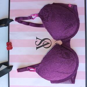 Victoria's Secret Purple Bra Lined Demi/Demi Double Size34D